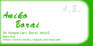 aniko borai business card