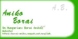 aniko borai business card